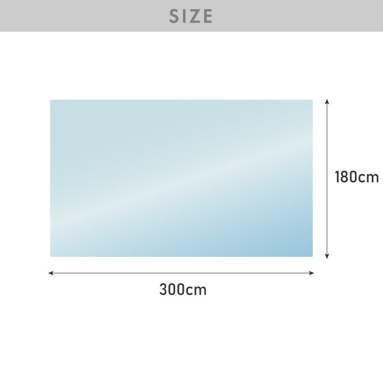 ダイニングマット 透明 防水 180×300cm 厚さ1.5mm 吸着 防汚 耐熱 フロアマット キッチンマット クリアマット PVC エンボス加工
