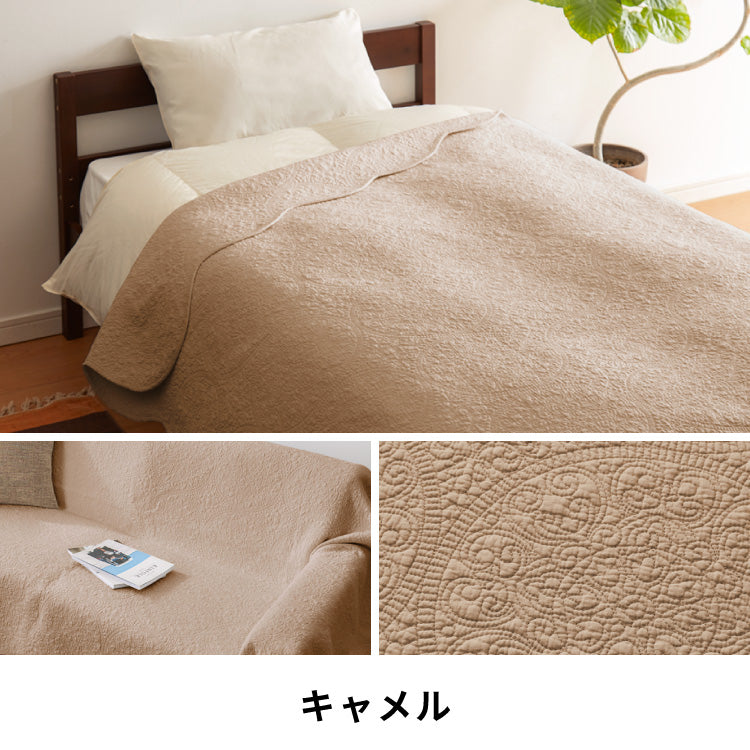 ソファカバー ラグ マルチカバー キルト 190×190cm 正方形 北欧 おしゃれ キルティング 生地 綿100% コットン 中綿入り 洗える スロー