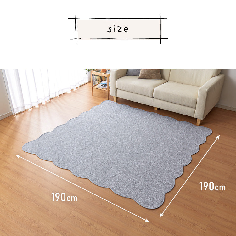 ソファカバー ラグ マルチカバー キルト 190×190cm 正方形 北欧 おしゃれ キルティング 生地 綿100% コットン 中綿入り 洗える スロー