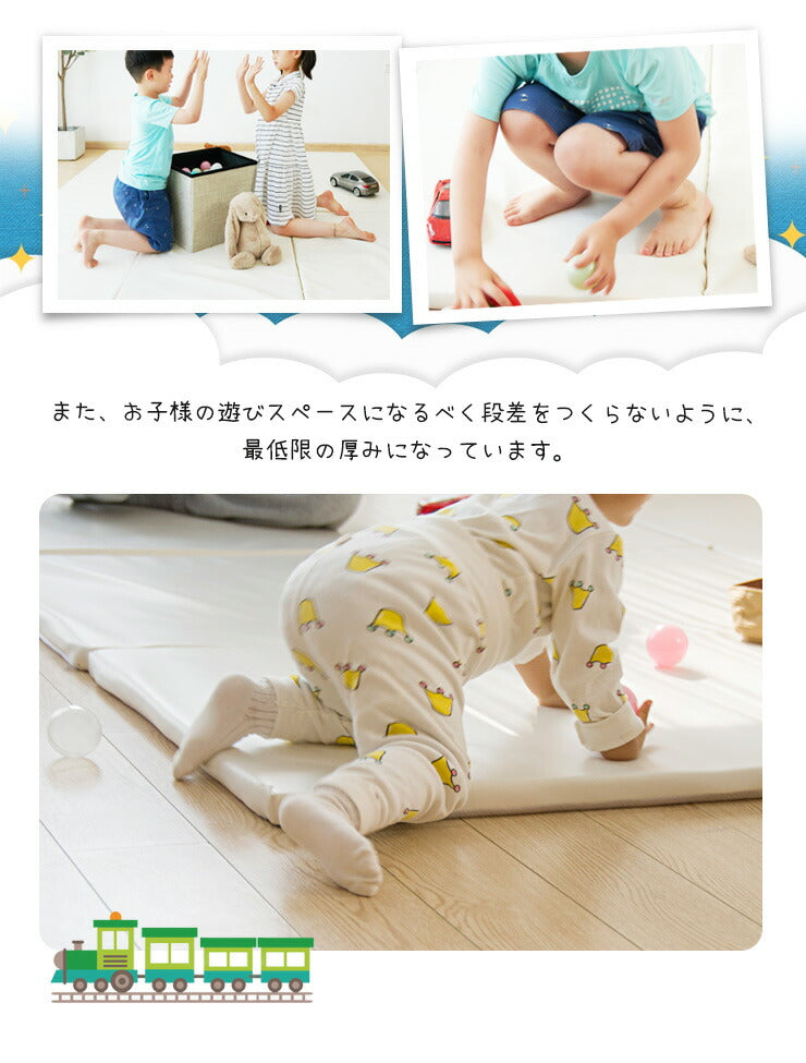プレイマット ベビー 折りたたみ 200×250 厚さ3cm 防音 撥水 滑り止め 防水 床暖房対応 2畳 ホワイト ベージュ グレー ブラウン シンプル ベビーマット フロアマット マット シームレス クッション 軽量 キッズ