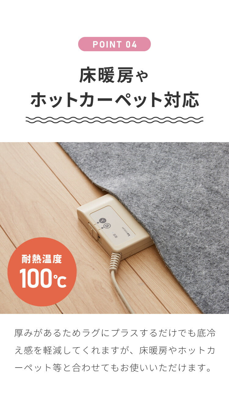 ラグ 下敷き 約170×270cm ラグマット 厚手 ホットカーペット対応 下敷きラグ 洗える ウォッシャブル 丸洗い カーペット 滑り止め 防音 ファブリック オールシーズン アンダーラグ 厚さ6mm マット