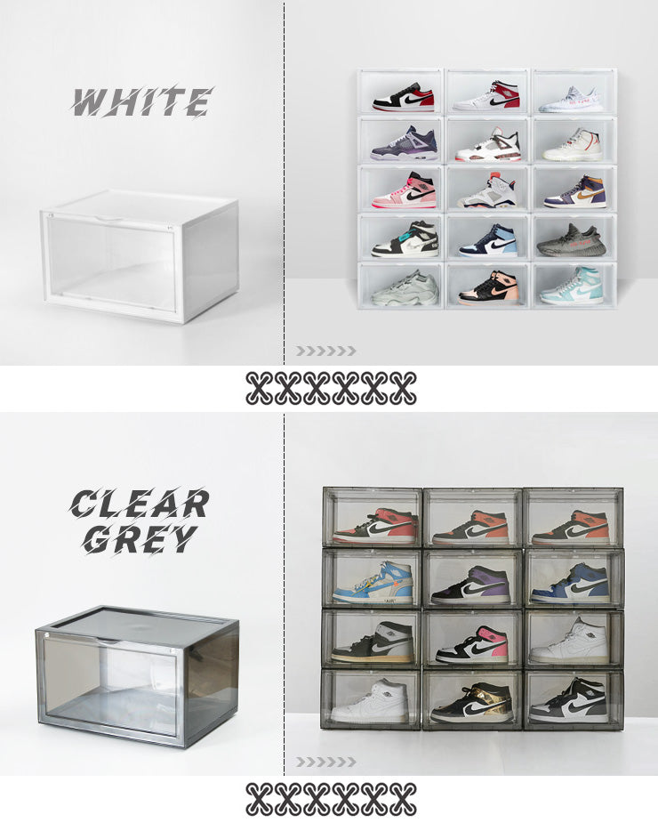 シューズボックス 横型 6個セット マグネット シューズケース コレクションケース クリア シューズラック 靴 スニーカー 収納 透明 積み重ね