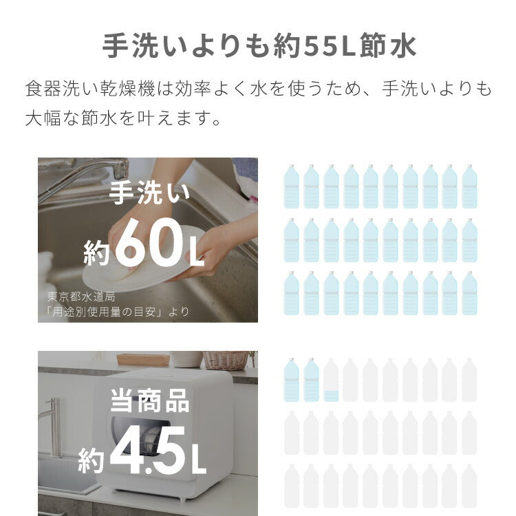 simplus 食洗機 独立乾燥モード搭載 工事不要 3~4人用 食器洗い乾燥機 強力洗浄 食洗器 食器乾燥 高温洗浄 洗浄タンク式 節水 皿洗い 新生活 シンプラス SP-DID01-WH【メーカー保証1年】