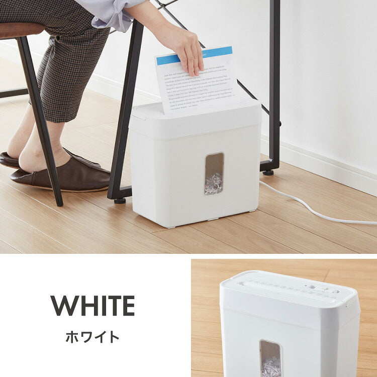 simplus シュレッダー マイクロカット 定格5枚 最大6枚同時細断 電動 小型 家用 オフィス 卓上 コンパクト 個人情報 ホチキス はがき 写真 5分連続使用 8L シンプラス SP-SRD02