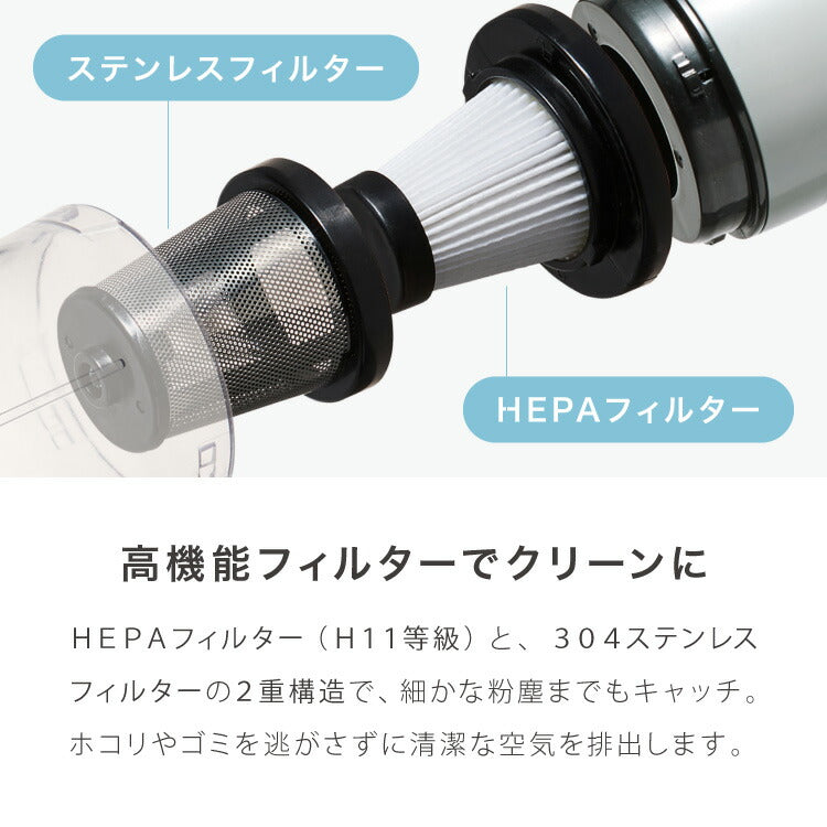 simplus コードレス掃除機 スティック ハンディ 2way 超軽量 紙パック不要 超強力吸引 15000pa 8000pa コンパクト 小型掃除機 車用掃除機 多機能 充電式 ノズル6種付き シンプラス SP-VC02 【メーカー1年保証】