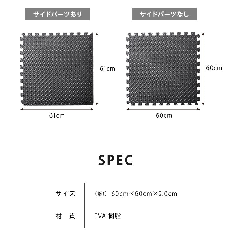 トレーニングマット 滑り止め 抗菌 防臭 60cm ジョイント式 36枚セット 厚手 厚さ2cm フリーカット 床暖房対応 ブラック ジョイントマット ストレッチマット ヨガ フィットネス 筋トレ