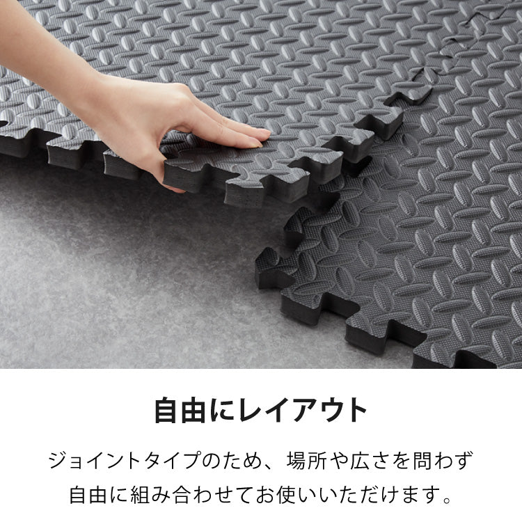 トレーニングマット 滑り止め 抗菌 防臭 60cm ジョイント式 36枚セット 厚手 厚さ2cm フリーカット 床暖房対応 ブラック ジョイントマット ストレッチマット ヨガ フィットネス 筋トレ