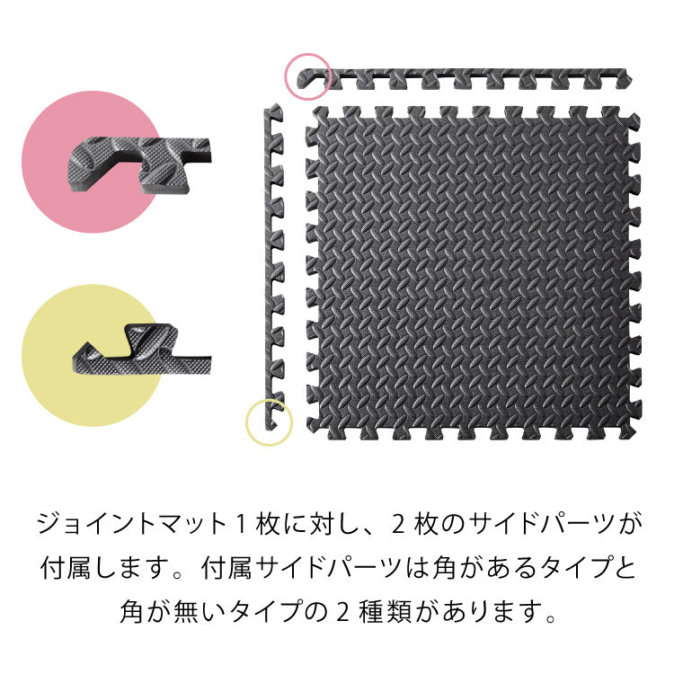 トレーニングマット 滑り止め 抗菌 防臭 60cm ジョイント式 36枚セット 厚手 厚さ2cm フリーカット 床暖房対応 ブラック ジョイントマット ストレッチマット ヨガ フィットネス 筋トレ