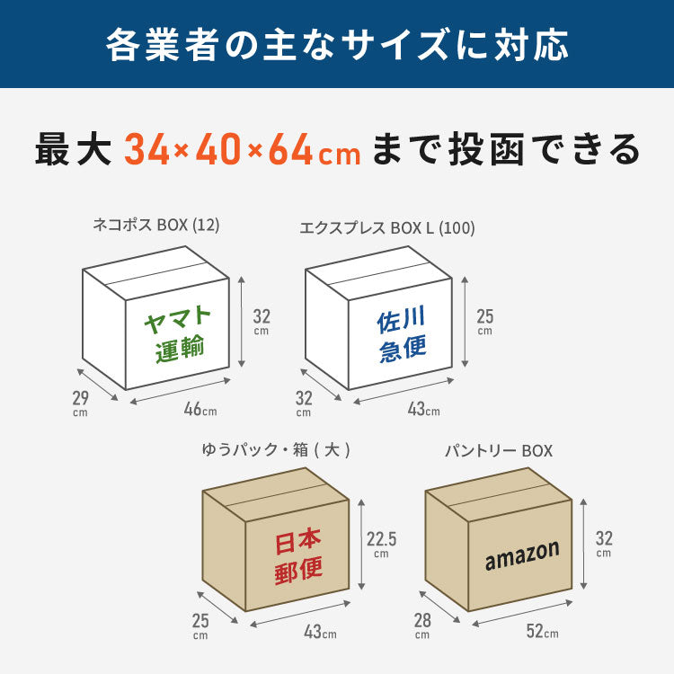 宅配ボックス 大型 一戸建て用 完成品 組立不要 簡単設置 印鑑ホルダー付 複数回受け取り可能 大容量 防水 置き配 戸建て マンション アパート 置き型 荷物受け 宅配BOX ブラック