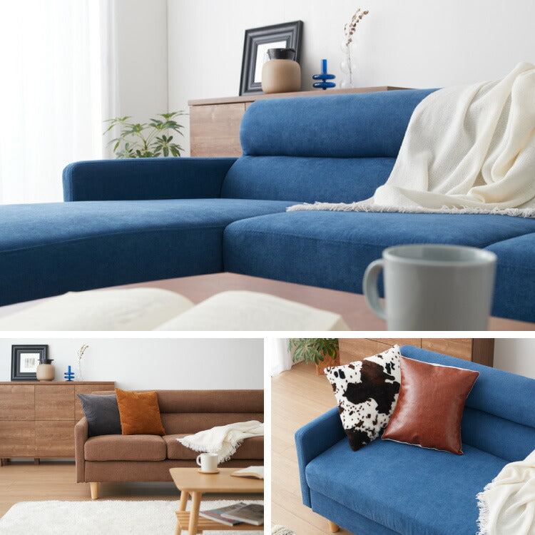 ソファ カウチソファ 3人掛け オットマン付き グレー ナチュラル モダン おしゃれ 3way コーナー ローソファ フロアソファ L字 l字 ファブリック モノトーン(代引不可)