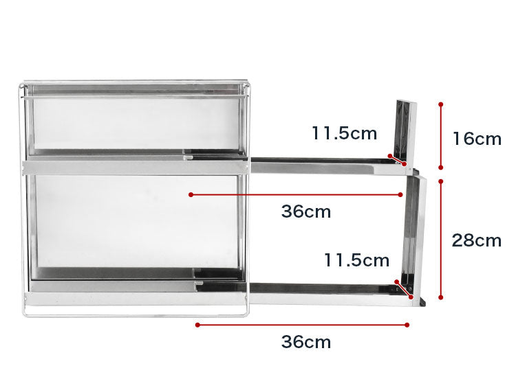 日本製 燕三条 隠せるステンレス調味料ラック 2段 引き出し 大容量 スパイスラック ステンレス製 調味料入れ 調味料ポット 隠せる 隠す 収納 スリム コンロサイド 隙間収納 すき間収納 おしゃれ