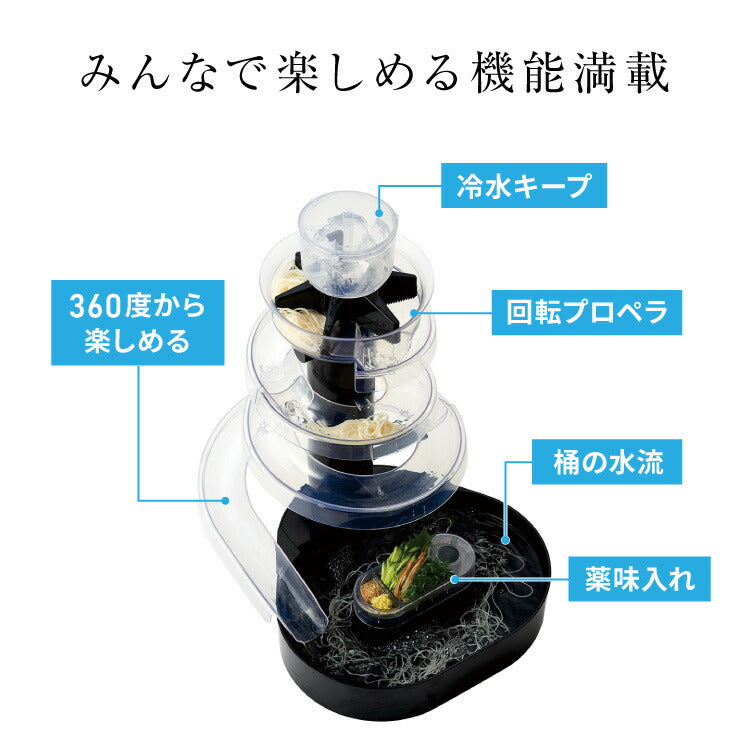 Otona オトナ 大人の流しそうめん 流しそうめん機 薬味ポケット付き 卓上 コードレス 電池式 世界流しそうめん協会認定