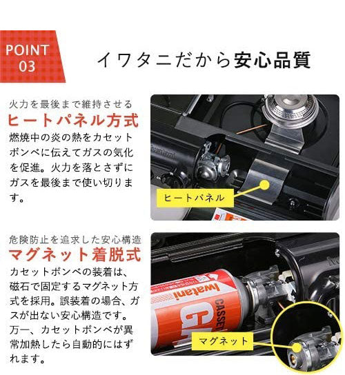 Iwatani イワタニ バーベキューコンロ グリルスター CB-SBG-2 スタンドBBQグリル 2口コンロ 折りたたみスタンド キャンプ アウトドア カセットガス式小型バーナー 岩谷