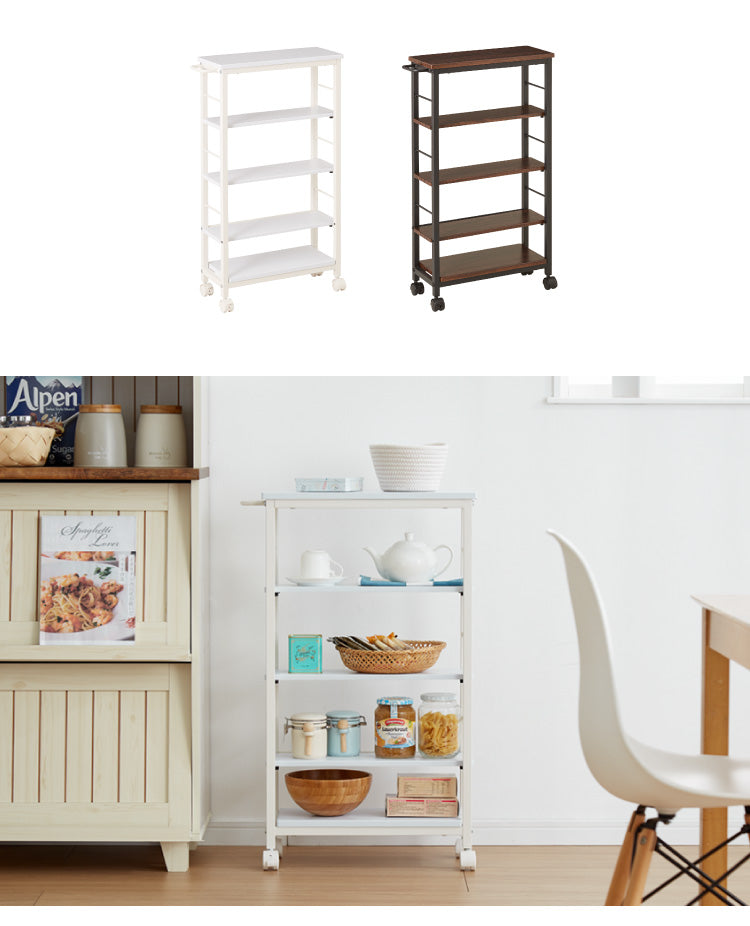 キッチンワゴン 幅20cm 棚位置自在 キャスター付き 高さ85cm 隙間収納 モダン 北欧 おしゃれ ダイニング キッチン リビング 新生活 整理 収納 収納ワゴン マルチワゴン おもちゃ箱