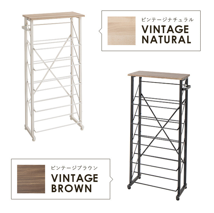 魅せるシューズラック 幅50cm 5段 スリム 省スペース 最大10足 木目 バイカラー ナチュラル シューズラック 下駄箱 オープンラック 玄関収納