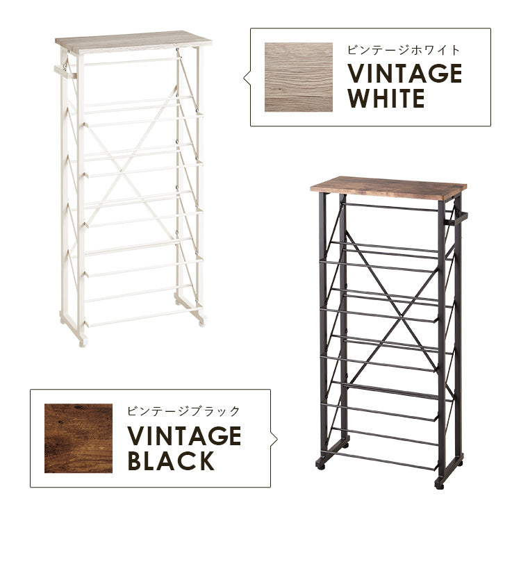 魅せるシューズラック 幅50cm 5段 スリム 省スペース 最大10足 木目 バイカラー ナチュラル シューズラック 下駄箱 オープンラック 玄関収納