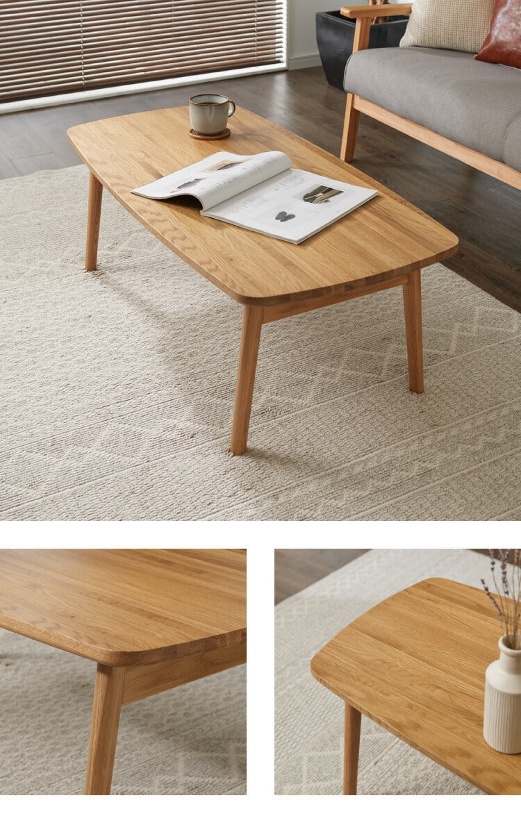センターテーブル オーク集合材 折りたたみテーブル テーブル ローテーブル リビングテーブル カフェ 北欧 西海岸 木製 ヴィンテージ table おしゃれ 無垢 アイアン レトロ モダン カフェテーブル(代引不可)