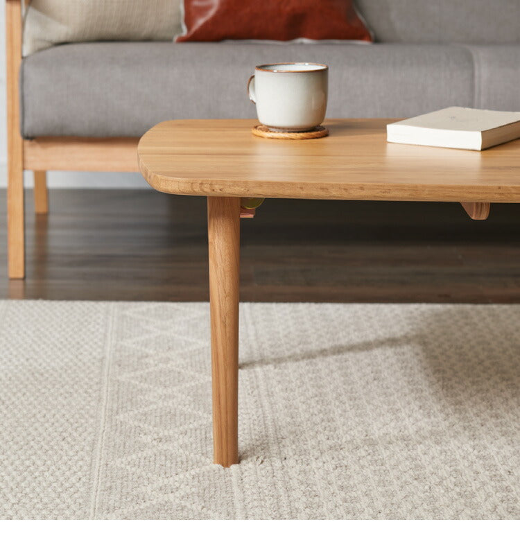 センターテーブル オーク集合材 折りたたみテーブル テーブル ローテーブル リビングテーブル カフェ 北欧 西海岸 木製 ヴィンテージ table おしゃれ 無垢 アイアン レトロ モダン カフェテーブル(代引不可)