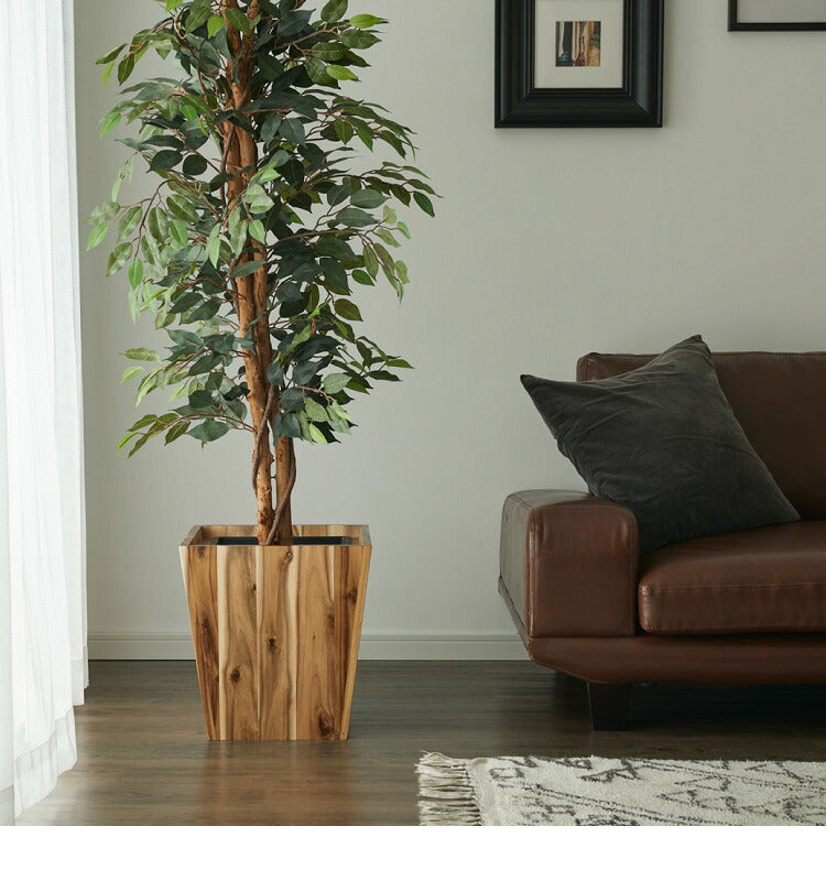 アカシアプランターボックス 7号鉢用 プランターカバー ウッドプランターボックス ウッドプランターカバー スクエア型 インナーポット付き 底穴なし 33.3cm×33.4cm×34.7cm 木製 鉢カバー(代引不可)