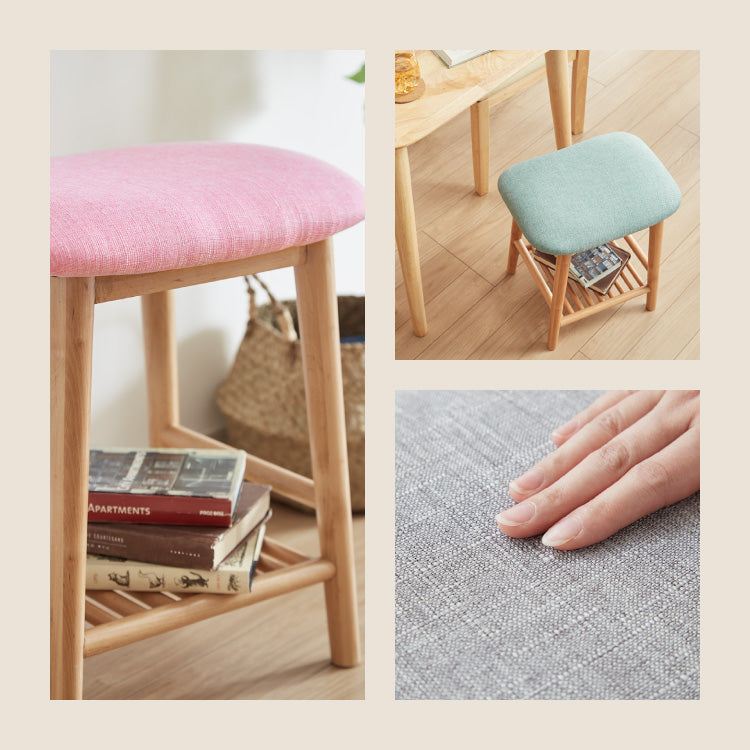 アルダー材を使ったファブリックスツール ランド 棚付き ロータイプ ロースツール アルダー材 天然木 無垢材 ウッドスツール キッチンスツール おしゃれ 北欧 木製椅子 カウンタースツール