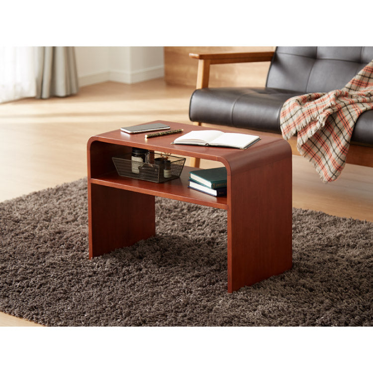 棚付き 2WAY コの字サイドテーブル 幅55cm センターテーブル サイドテーブル 完成品 木製 天然木 テーブル ローテーブル 机 リビングテーブル ミニテーブル コーヒーテーブル ナイトテーブル