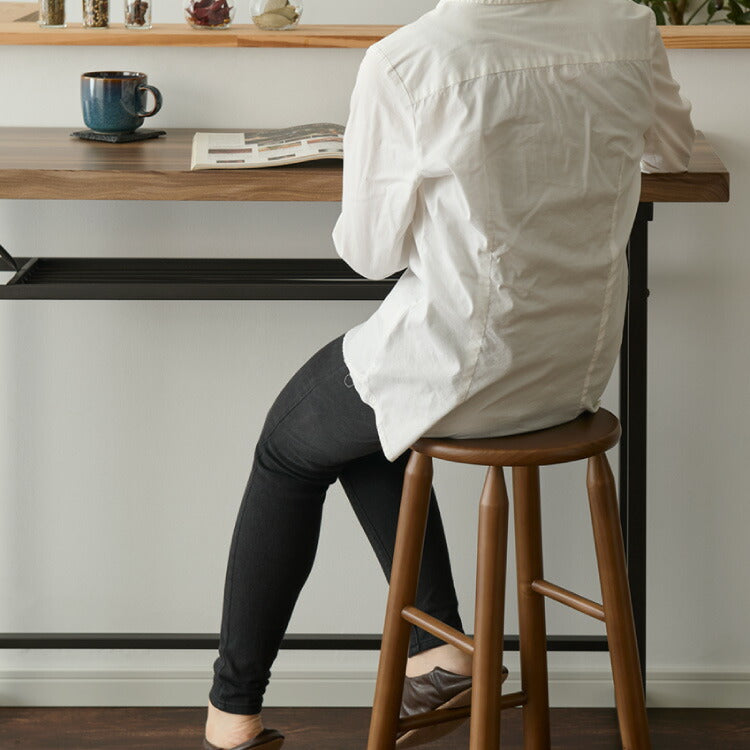 ハイスツール 天然木 無垢材 パイン材 木製スツール ウッドスツール キッチンスツール 木目 シンプル おしゃれ 北欧 木製椅子 カウンタースツール カウンターチェア ハイチェア パイン ウッドチェア(代引不可)