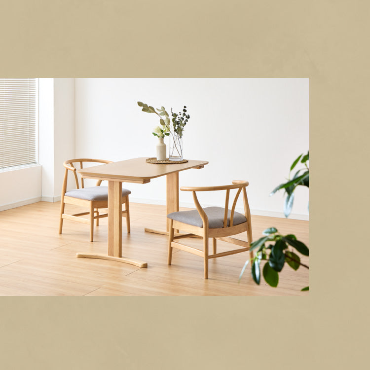 高さ65cm ダイニングテーブル 110×70cm T字脚 天然木 幅110 奥行き70 オーク突板 ナチュラル 木製 リビング ダイニング パソコンデスク つくえ 机 デスク テーブル 丈夫 食卓テーブル