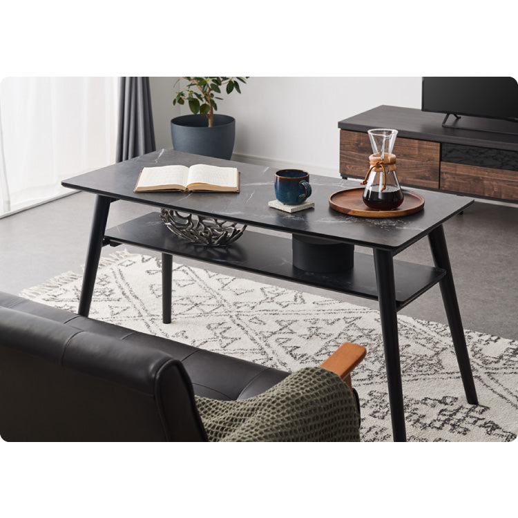 折りたたみ 棚付き ソファテーブル 高さ60cm 110×50cm ローテーブル おしゃれ 北欧 シンプル ナチュラル センターテーブル ソファテーブル テーブル 大理石 石目調 机 折り畳み 収納付き 天然木