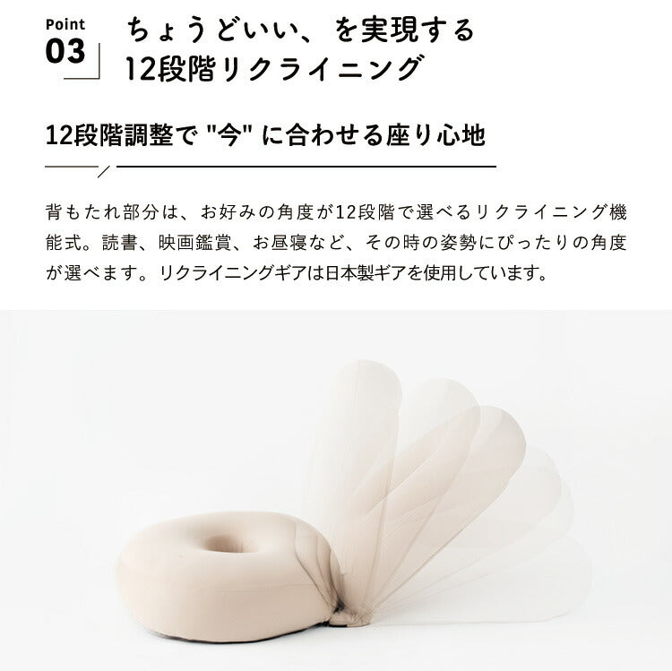 マイクロビーズフロアチェア 12段階 リクライニング ビーズクッション 座椅子 ソファクッション クッションソファ ビーズソファ 一人掛け 1人用ミニ クッション 背もたれ 読書 コタツ HIA (代引不可)