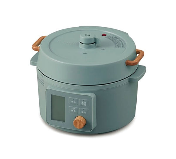 電気圧力鍋 3L ヘルシー アイリスオーヤマ 液晶タイプ KPC-MA3-G グリーン 圧力鍋 電気 3L 鍋 なべ ナベ 炊飯器 糖質抑制 低温調理 発酵 保温 予約タイマー 洗える 多機能 メニュー レシピブック付き