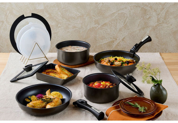 フライパン セット ih 取っ手が取れる フライパンセット ih対応 26cm IH ガス火 冷凍餃子 蓋付き マルチエッグパン 深型 幅広 卵焼き器 ダイヤモンドコートパン 12点 MEGI アイリスオーヤマ