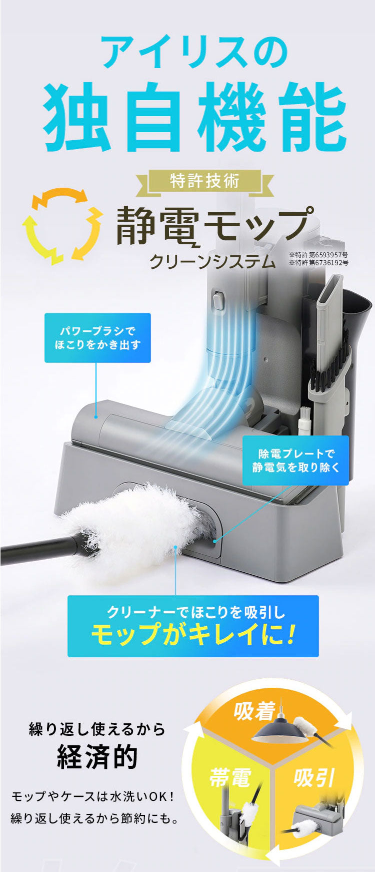 掃除機 コードレス 軽量 強力吸引 きわまでヘッド アイリスオーヤマ マジカリーナ サイクロン ハンディ 充電スタンド スティック掃除機 クリーナー MagiCaleena SCD-124P グレージュ グレー