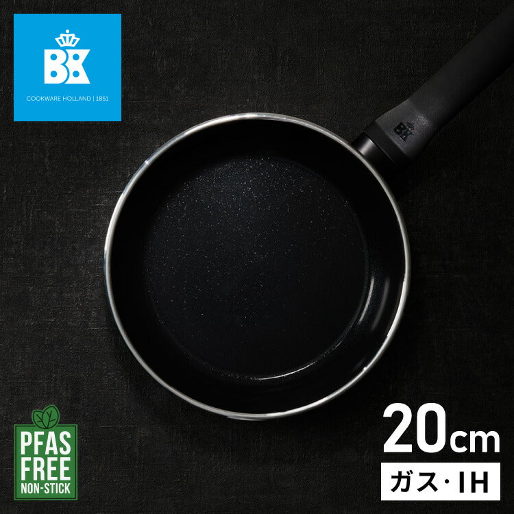 オランダ王室御用達 BK フライパン 20cm セラミックコーティング ガス火 IH オーブン PFASフリー フッ素不使用 黒 ブラック イージーインダクション ビーケー ロイヤル ブランド おしゃれ