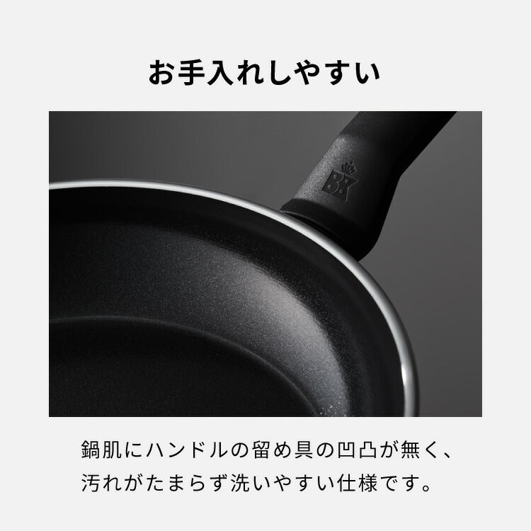 オランダ王室御用達 BK フライパン 20cm セラミックコーティング ガス火 IH オーブン PFASフリー フッ素不使用 黒 ブラック イージーインダクション ビーケー ロイヤル ブランド おしゃれ
