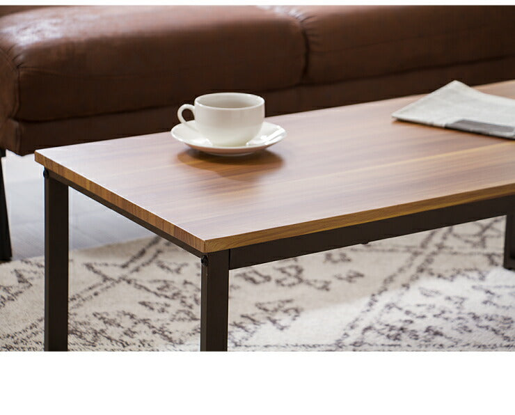 センターテーブル テーブル 木製 木目 スチール脚 幅90cm ローテーブル リビングテーブル コーヒーテーブル シンプル オシャレ センターテーブル モダン 北欧 天然木 西海岸 インテリア ヴィンテージ 一人暮らし