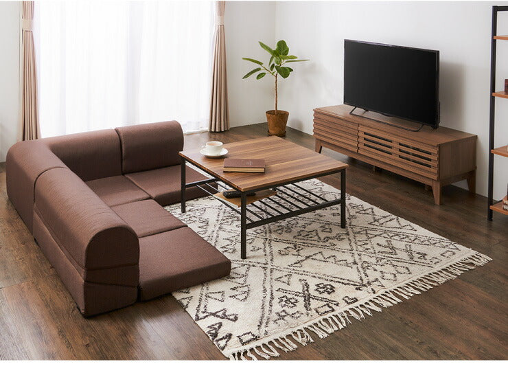 センターテーブル 正方形 おしゃれ 棚付き 収納 木目 スチール ブラウン リビング テレワーク 在宅勤務 一人暮らし 新生活 テーブル ローテーブル リビングテーブル 座卓 棚付 モダン レトロ 北欧 ヴィンテージ