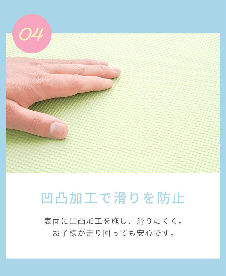 ジョイントマット 大判 60cm 32枚 PE樹脂 低ホルムアルデヒド 6畳相当 32枚組 レイアウト自由★安心素材のカラフルプレイマット【PlayMO】 フロアマット ベビー 赤ちゃん 幼児 洗える 防音 断熱 保温 サイドパーツ付