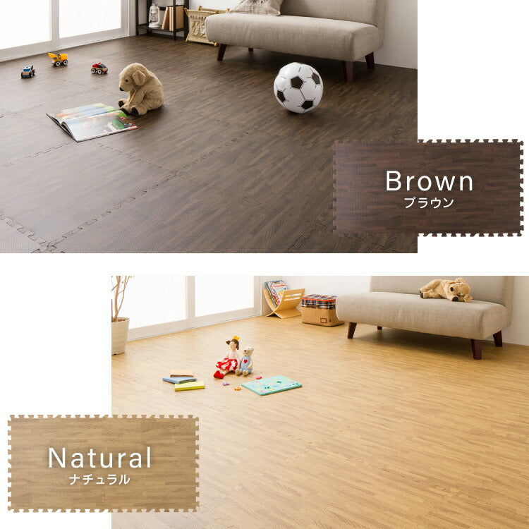 ジョイントマット 木目調 大判 60cm 32枚 【hauska!】 6畳 安心素材 抗菌 防臭 サイドパーツ付 マット 赤ちゃん ベビー フロアマット キッズマット プレイマット パズルマット 床暖房対応 カーペット 低ホルムアルデヒド 和室 リフォーム 洋室