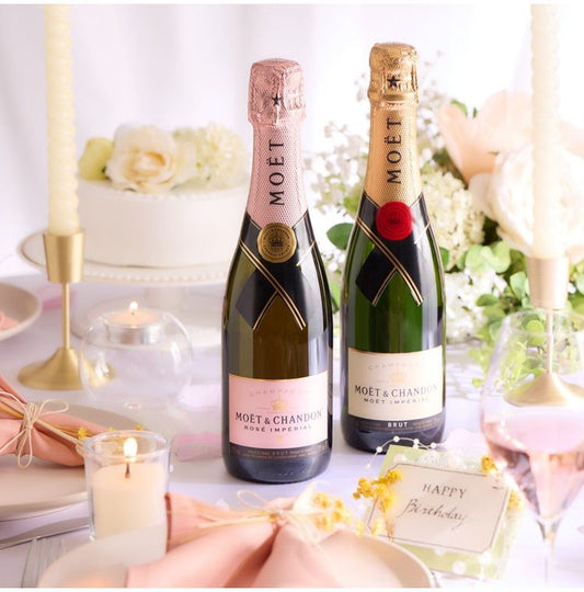 【バースデーBOX】モエ・エ・シャンドン ハーフボトル 紅白飲み比べ2本セット(代引不可)