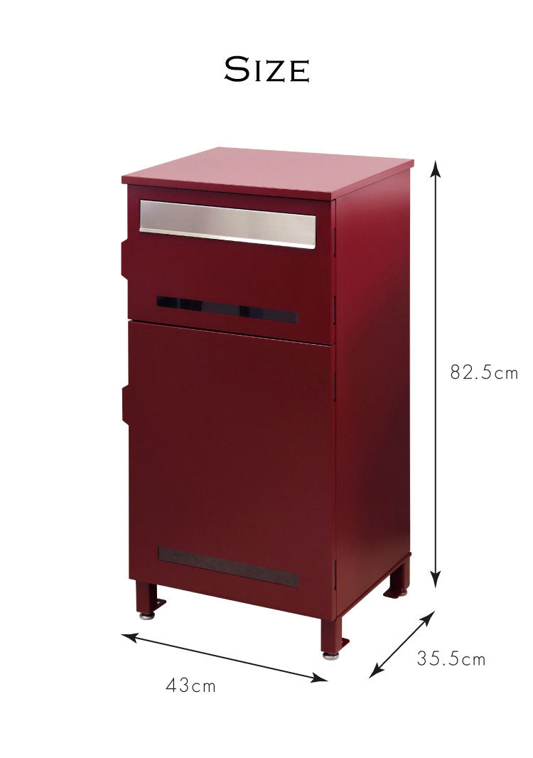 宅配ボックス付きスタンドポスト ステンレス扉 確認窓付き 一体型 大容量 鍵付き ネコポス ゆうパケットポスト 前出し式 大きめ 置き型 大型 屋外 一戸建て用 錆びにくい 郵便受け シンプル おしゃれ(代引不可)