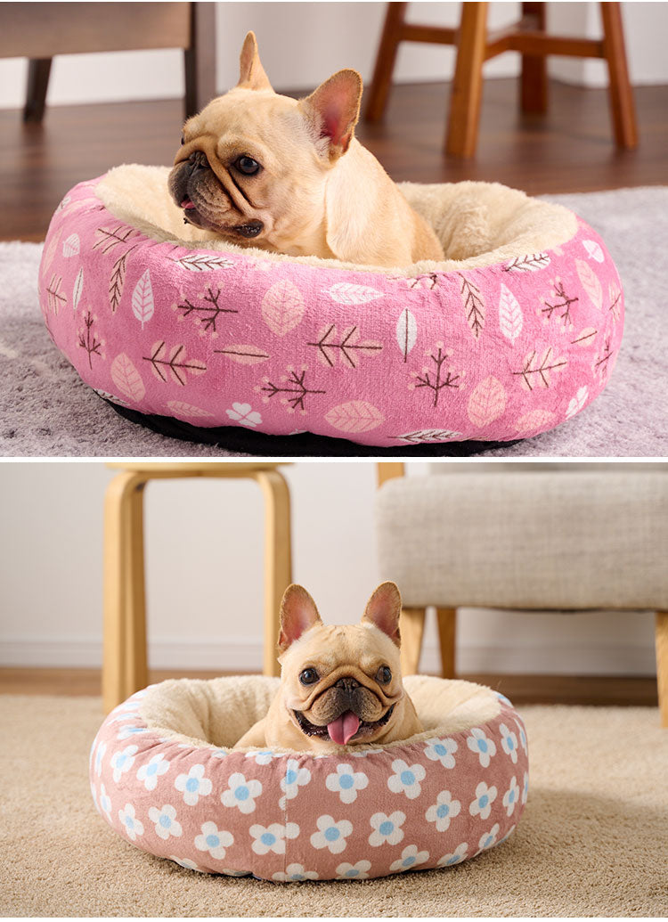 冬用 ペット ベッド クッション M 直径55cm 丸形 ラウンド ペットベッド マット ソファー 冬 あったか 暖かい もこもこ ふわふわ かわいい 可愛い 小型犬 犬 犬用 猫 猫用