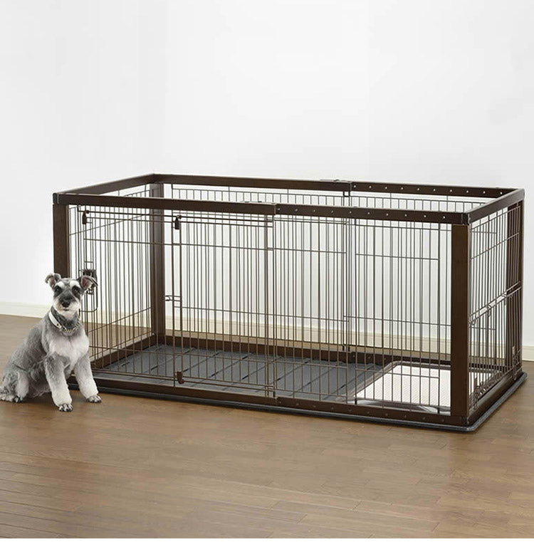 リッチェル 犬用 サークル ケージ 伸縮できる 幅90~154cm 11段階調整 木製 スライドペットサークル ワイド 木目 木目調 ウッド ハウス ゲージ 小型犬 超小型犬 Richell