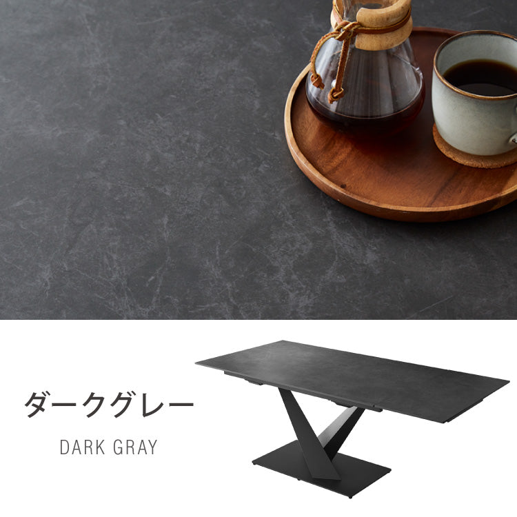 セラミック ダイニングテーブル 片側伸長式 幅140~幅180 セラミックテーブル 伸縮 おしゃれ モダン シンプル 拡張テーブル 4人用 6人用 4~6人 大理石調 石目調 ダイニング テーブル グレー 北欧(代引不可)