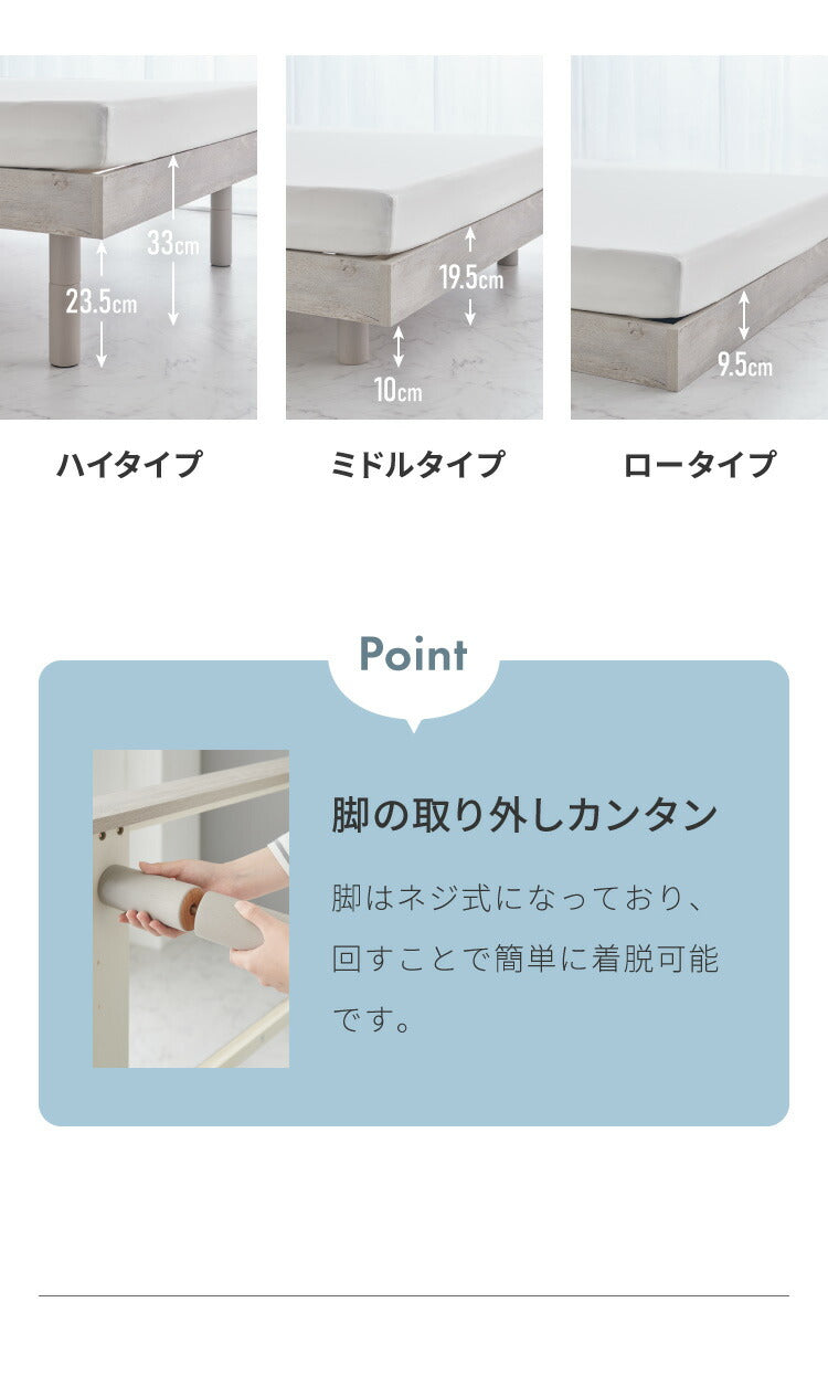 ベッド すのこベッド ダブル メラミン 宮棚 2口コンセント付き ベッドフレーム すのこベッド すのこベット ベット ベットフレーム フレーム コンセント 宮付き 木製 宮棚 宮 北欧