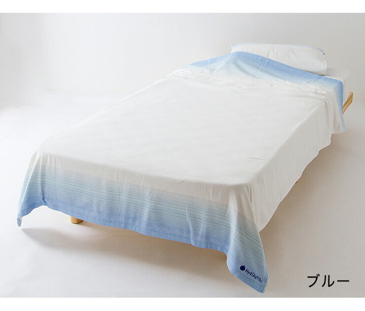 タオルケット シングル 花粉を水に変える グラデボーダー+2 ハイドロ銀チタン 綿100％ 日本製 洗える 花粉 ホコリ ニオイ 細菌 ウィルス 水に変える タオル 肌掛け おしゃれ ブランケット
