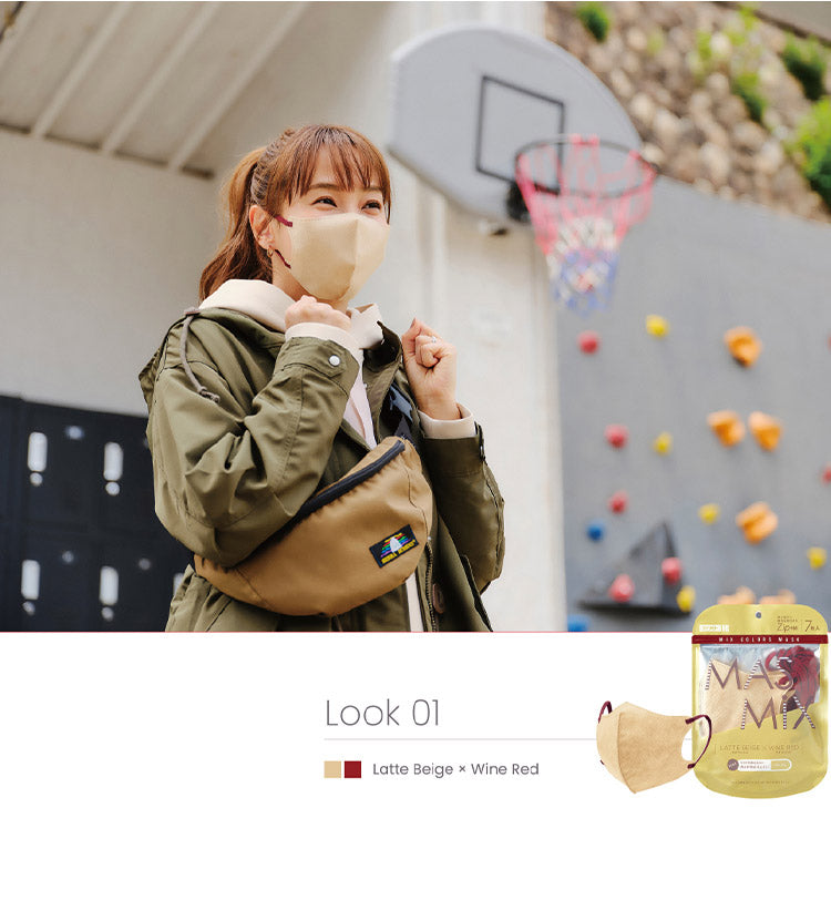 MASMIX 7枚入 マスク マスミックス カラーマスク ツートン ツートンマスク 川本産業 おしゃれ ツートンカラー(代引不可)【メール便配送】