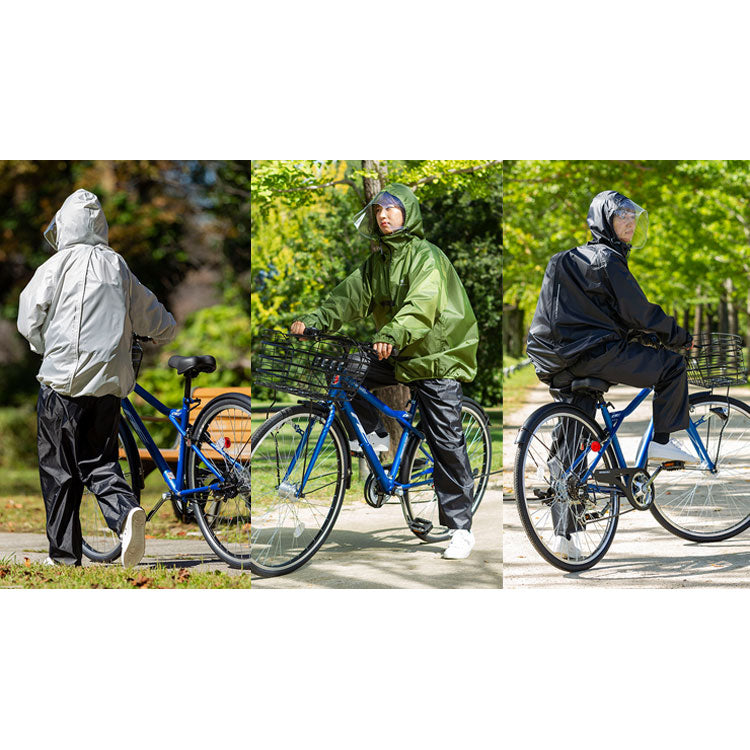 ビッグサイズ 4L~8L THE ROOTS レインスーツ リュック対応 上下セット 大きいサイズ リュックインレインスーツ メンズ 収納袋付き 梅雨 通勤 通学 自転車 レインウェア カッパ 雨合羽 雨具【送料