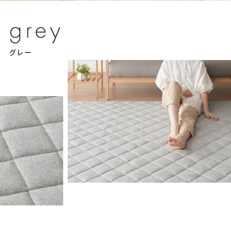 with core コアヤーン キルトラグ 200×240cm 固綿入り 綿 吸水速乾 洗える エコ 天然素材 コットン BCIコットン コアヤーン糸 ラグ 三層ラグ コットンラグ ウィズコア