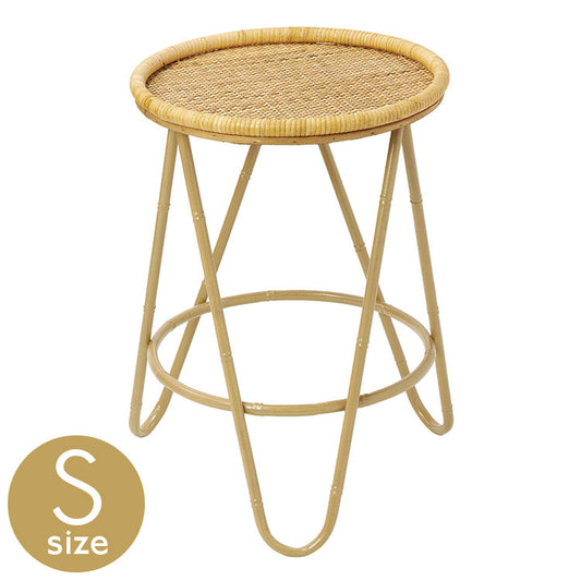 ラタン ラウンドテーブル Sサイズ 天板36cm 高さ51cm サイドテーブル プランター台 ディスプレイテーブル ラック 棚 籐 アジアン家具 韓国インテリア ナチュラル ラタンカントリー おしゃれ