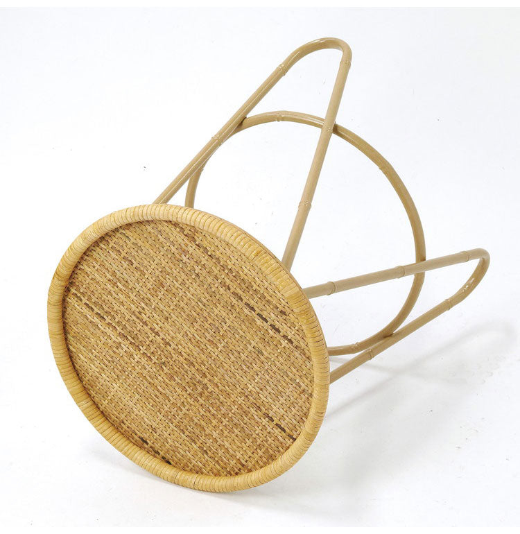 ラタン ラウンドテーブル Sサイズ 天板36cm 高さ51cm サイドテーブル プランター台 ディスプレイテーブル ラック 棚 籐 アジアン家具 韓国インテリア ナチュラル ラタンカントリー おしゃれ